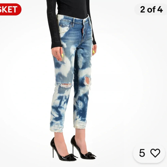 Dsquared2 Women's "Cool Girl Cropped Jean" Distressed Look Jeans US M NWT - Picture 2 of 4